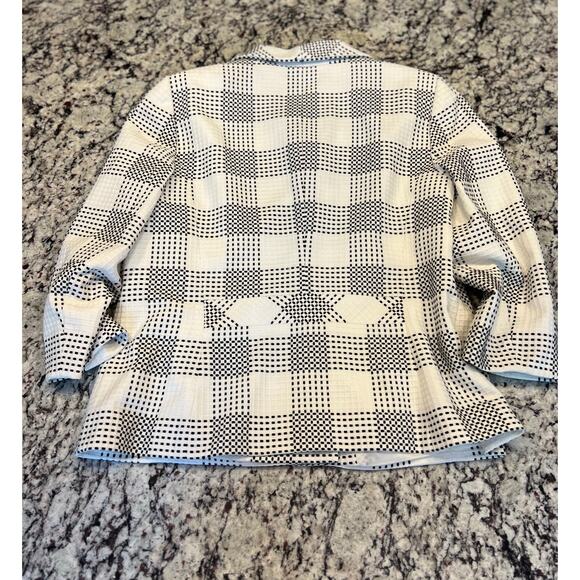 Talbots women’s jacket size 12 zip blazer coat black and white - Picture 11 of 15